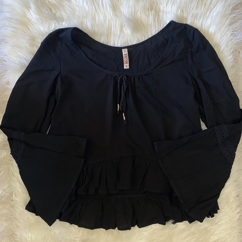 Mudd Black Flare Long Sleeve Shirt